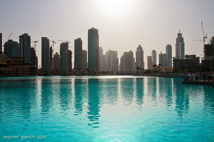 Skyline Dubai Fontänen